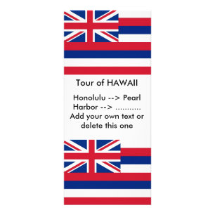 Rack Card with Flag of Hawaii, U.S.A.