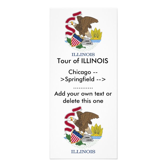 Rack Card with Flag of Illinois, U.S.A. (Front)
