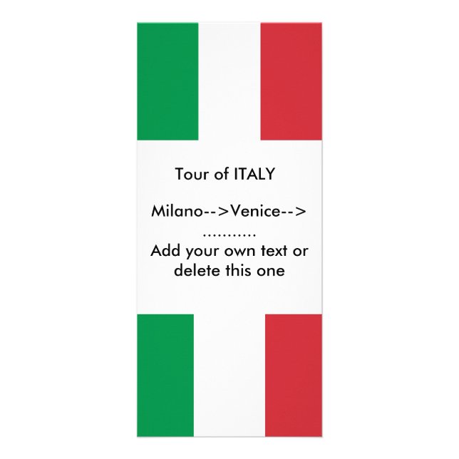 Rack Card with Flag of Italy (Front)