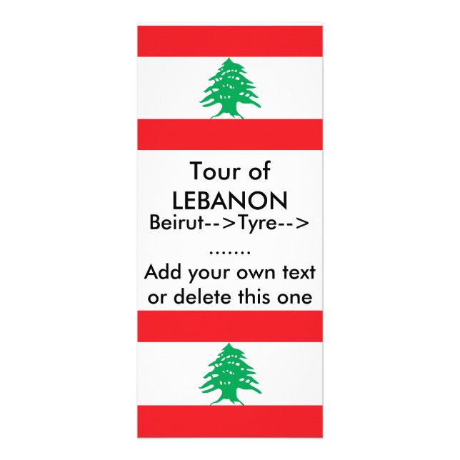 Rack Card with Flag of Lebanon (Front)