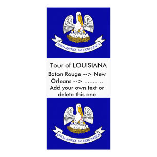 Rack Card with Flag of Louisiana, U.S.A.
