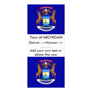 Rack Card with Flag of Michigan, U.S.A.