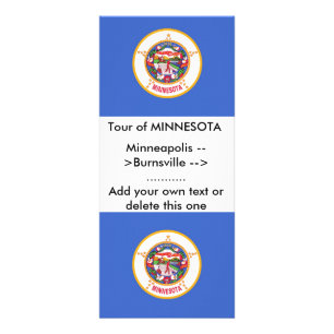 Rack Card with Flag of Minnesota, U.S.A.