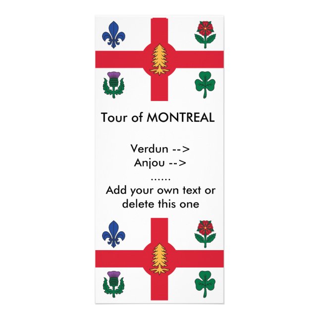 Rack Card with Flag of Montreal, Canada (Front)