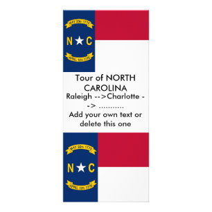 Rack Card with Flag of North Carolina, U.S.A.