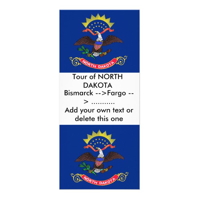 Rack Card with Flag of North Dakota, U.S.A. (Front)