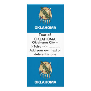 Rack Card with Flag of Oklahoma, U.S.A.