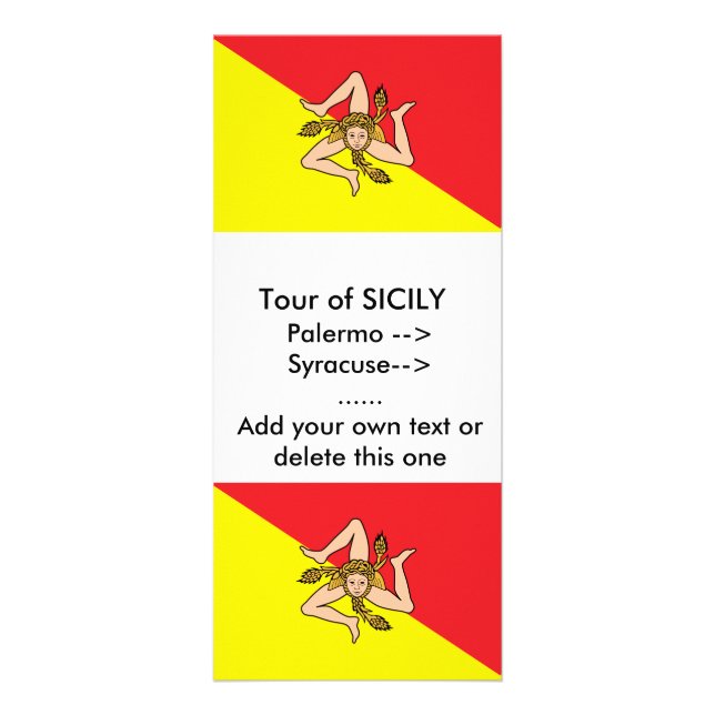 Rack Card with Flag of Sicily, Italy (Front)