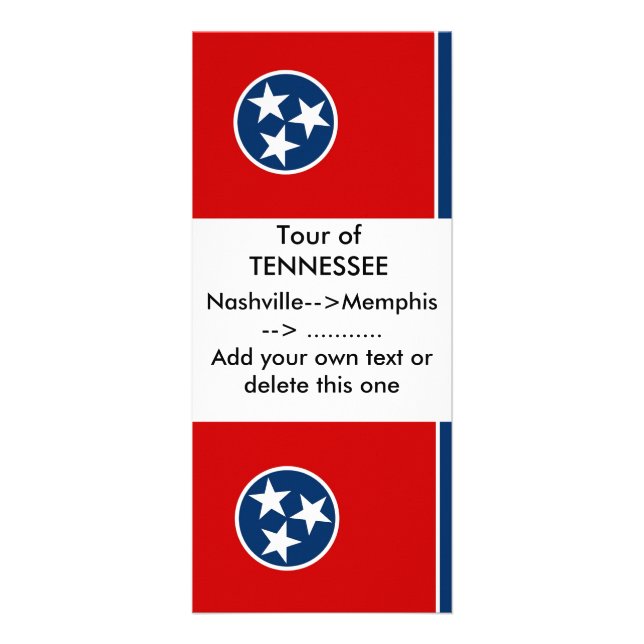 Rack Card with Flag of Tennessee, U.S.A. (Front)