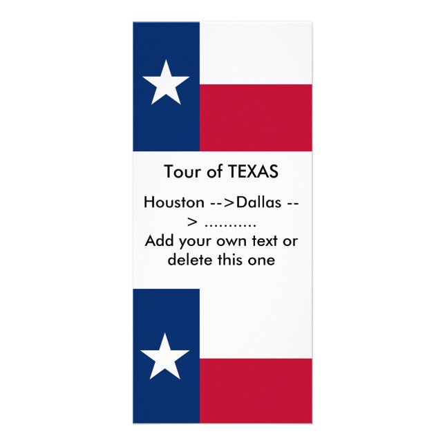 Rack Card with Flag of Texas, U.S.A. (Front)