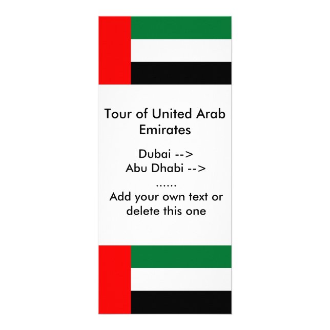 Rack Card with Flag of United Arab Emirates (Front)