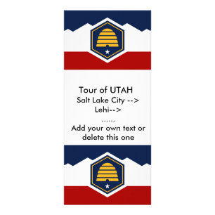 Rack Card with Flag of Utah, USA