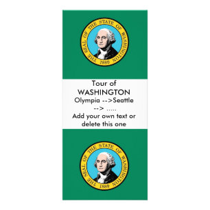 Rack Card with Flag of Washington, U.S.A.