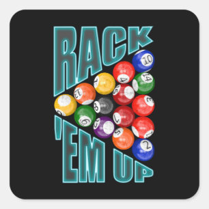 Rack’em Up Billiards Square Sticker