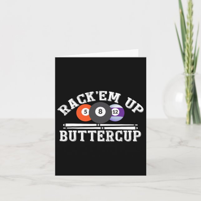 Rack Em Up Buttercup – Billiards Pool  Card (Front)
