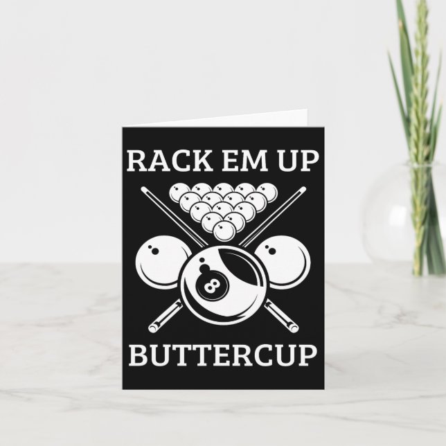 Rack Em Up Buttercup - Funny Snooker Pool Billiard Card (Front)