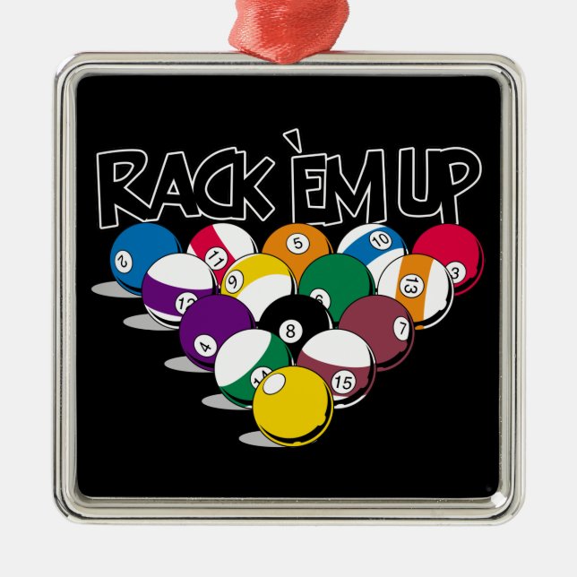 Rack Em Up Pool Metal Ornament (Front)
