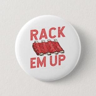 Rack em Up Ribs Lover Pork BBQ Short Baby Back 2 Inch Round Button