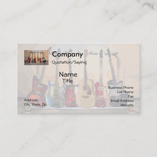 Rack Of Guitars Business Card (Front)