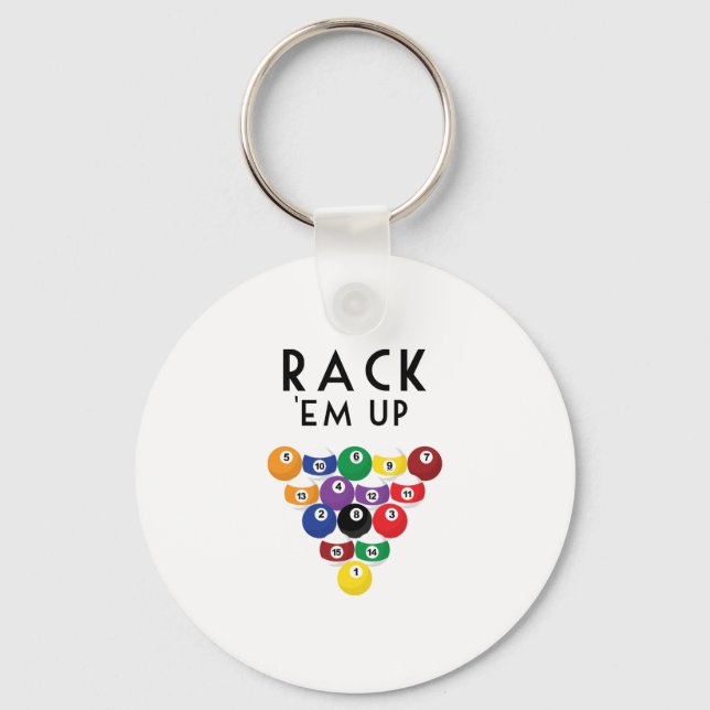 Rack of Pool Balls Keychain (Front)