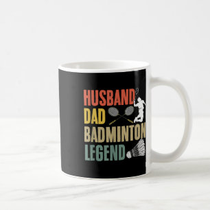 Racket Shuttle Sport Hobby Husband Dad Badminton L Coffee Mug
