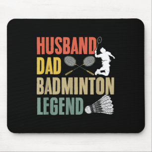 Racket Shuttle Sport Hobby Husband Dad Badminton L Mouse Pad