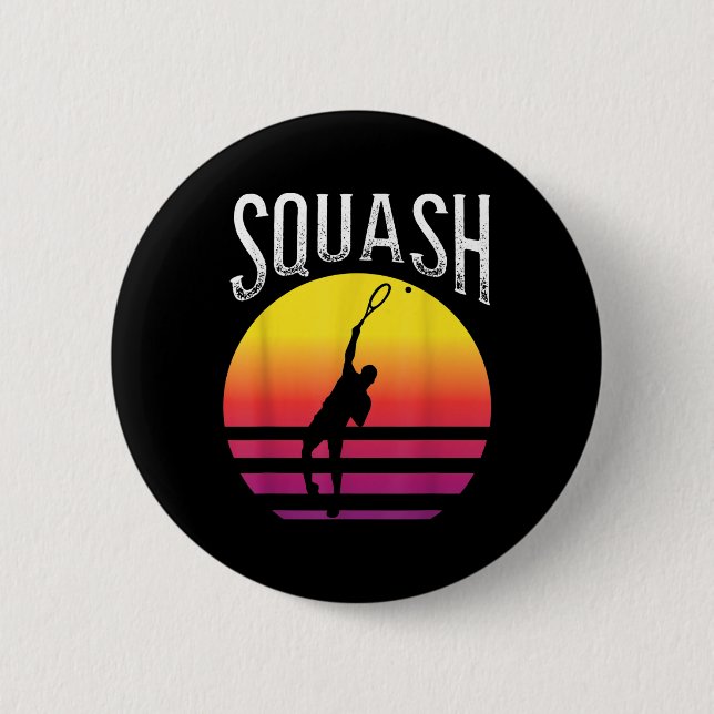 Racket Squash Ball Squash Court Badminton  2 Inch Round Button (Front)