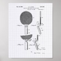 Racket Table Tennis 1939 Patent Art - Lined Peper