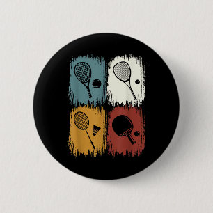 Racketlon, Tournament Sport With 4 Disciplines  2 Inch Round Button