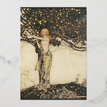 Rackham's Freya (Wagner) Gold Foil Postcards
