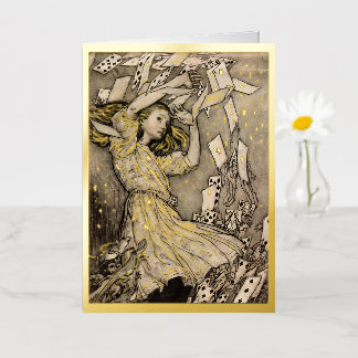 Rackham's Vintage Alice in Wonderland Folded Foil Greeting Card