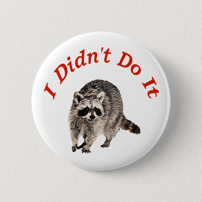 Racoon 2 Inch Round Button (Front)
