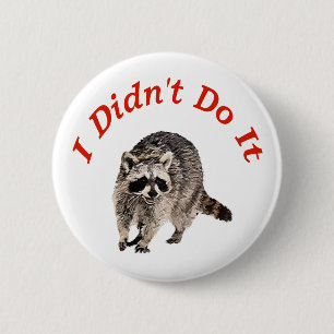 Racoon 2 Inch Round Button