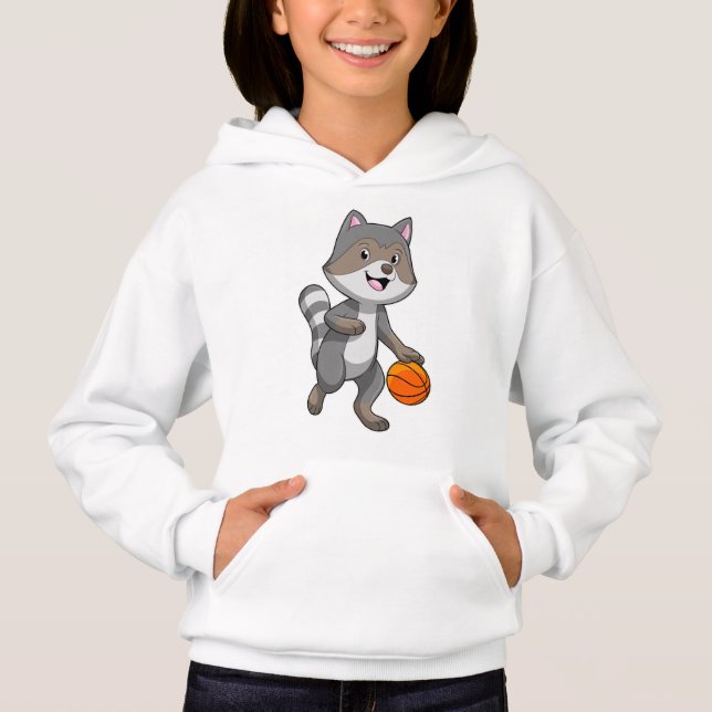 Racoon as Basketball player with Basketball (Front)