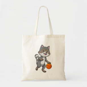 Racoon as Basketball player with Basketball Tote Bag