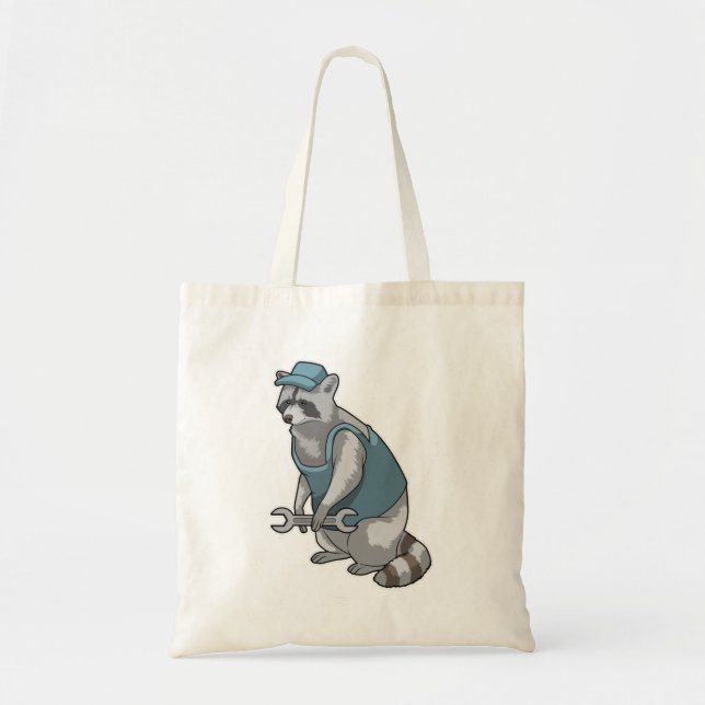 Racoon as Craftsman with Wrench Tote Bag (Front)