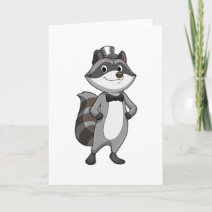 Racoon as Groom with Tie Card