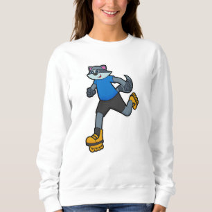 Racoon as Skater with Inline skates Sweatshirt
