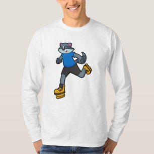 Racoon as Skater with Inline skates T-Shirt