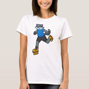 Racoon as Skater with Inline skates T-Shirt