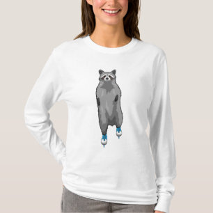 Racoon at Ice skating with Ice skates T-Shirt