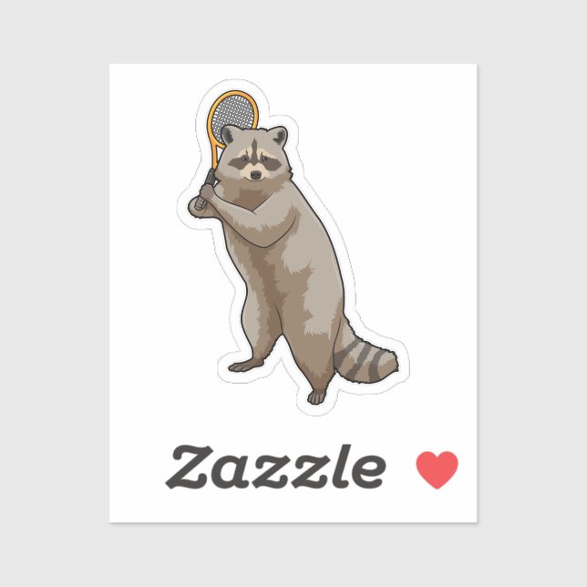 Racoon at Tennis with Tennis racket (Sheet)