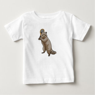 Racoon at Tennis with Tennis racket Baby T-Shirt