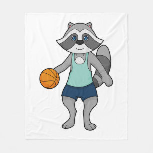 Racoon Basketball player Basketball Fleece Blanket