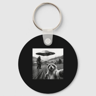 Racoon Bigfoot Selfie Ufo Funny Racoon Alien Bigfo Keychain
