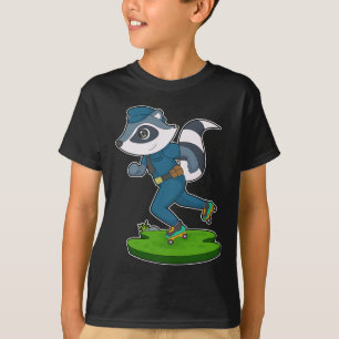 Racoon Cop Roller skates Police T-Shirt