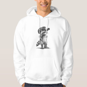 Racoon Cowboy Funny Racoon Graphic Meme Men Women Hoodie