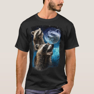 Racoon Moon howl at the 3 Funny Vintage Racoons he T-Shirt