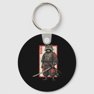 Racoon Samurai Katana Japanese Warrior Men Boys Ki Keychain
