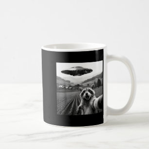 Racoon Selfie With Alien Ufo Funny Racoon Alien Bi Coffee Mug